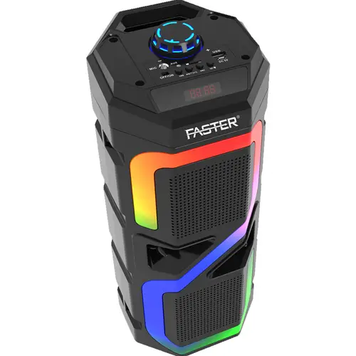 Faster Rainbow 7 Powerful Bass Wireless Speaker With Mic 20w - Image 2