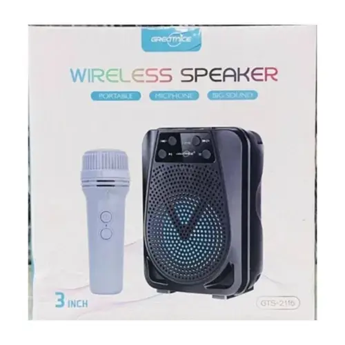 GTS-2116 Wireless Portable Speaker With Mic - Image 3