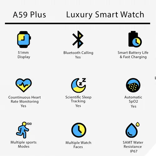 A59 Plus Luxury Smart Watch - Image 2