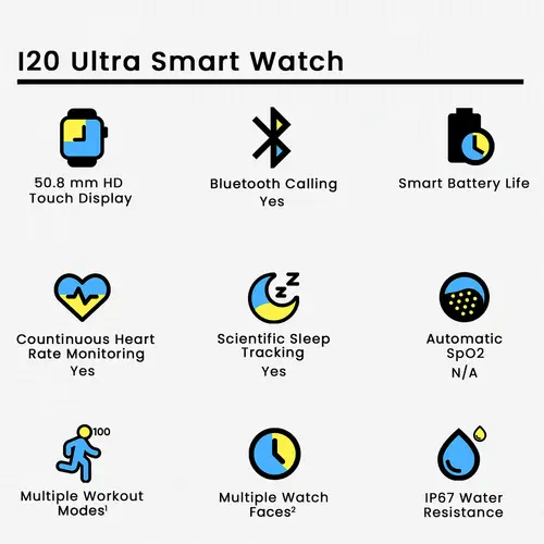 I20 Ultra Smart Watch With Earbuds And 7 Straps - Image 2