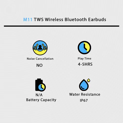 M11 TWS Wireless Bluetooth Earbuds - Image 2