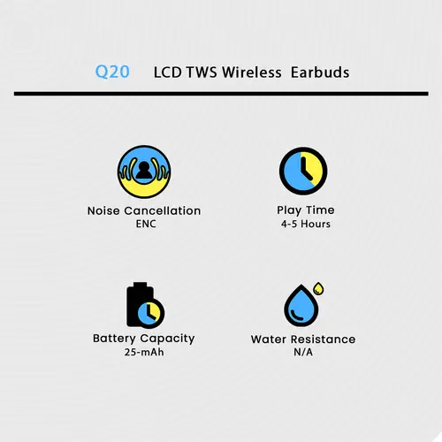 Q20 LCD TWS Wireless Earbuds - Image 2