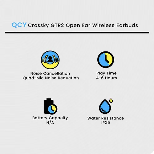 QCY Crossky GTR2 Open Ear Wireless Earbuds - Image 2