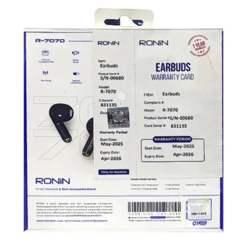Ronin Snap R-7070 Wireless Earbuds - Image 3