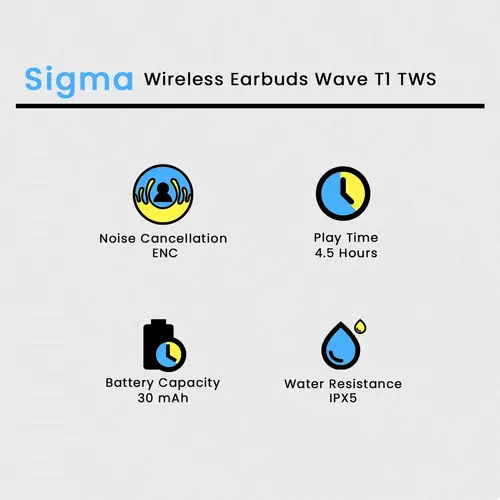 Sigma Wireless Earbuds Wave T1 TWS - Image 2
