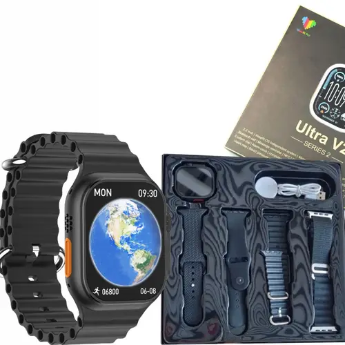 V2 Ultra Smart Watch with 4 Straps
