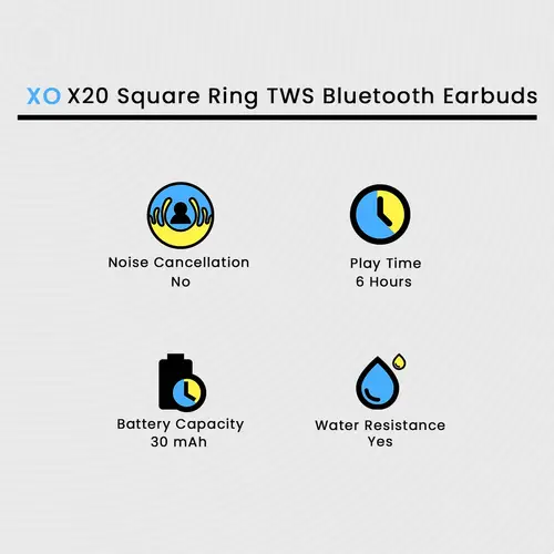 XO X20 Square Ring TWS Bluetooth Earbuds - Image 2